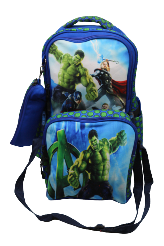 School backpack with lunch bag Size 17 model 26 Hulk blue