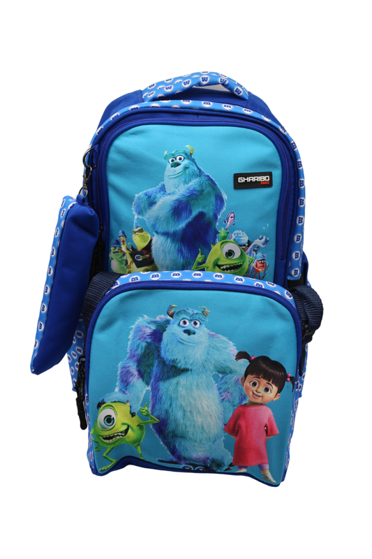 School backpack with lunch bag Size 17 model 26 Monsters Inc. blue