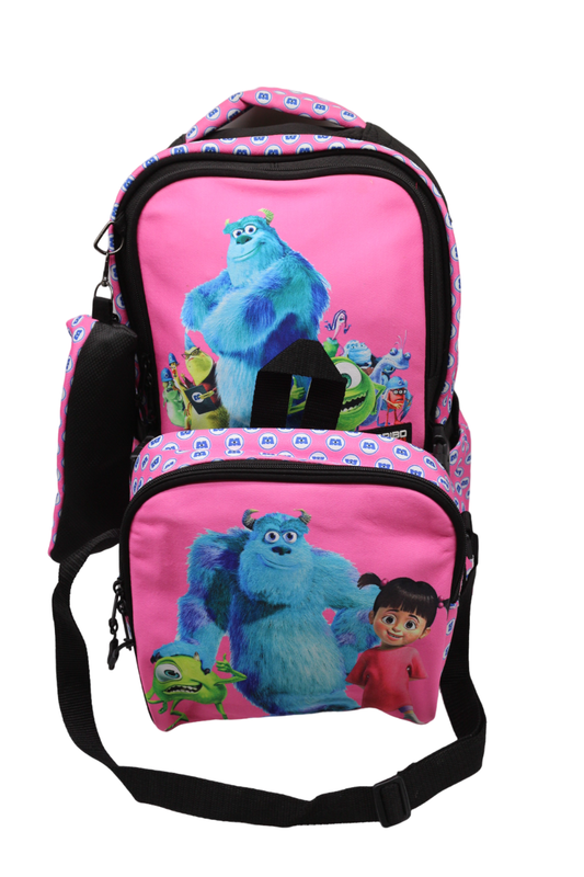 School backpack with lunch bag Size 17 model 26 Monsters Inc. black