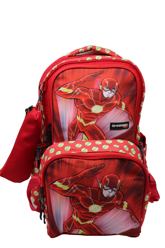 School backpack with lunch bag Size 17 model 26 Flash red