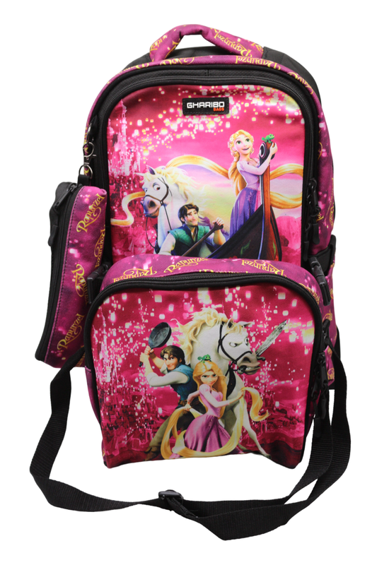 School backpack with lunchbag Size 17 model 26 Rapunzel black