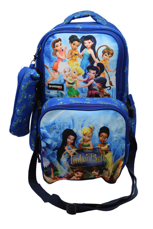 School backpack with lunch bag Size 17 model 26 TinkerBell blue