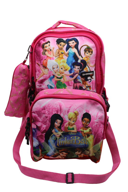 School backpack with lunch bag Size 17 model 26 TinkerBell pink