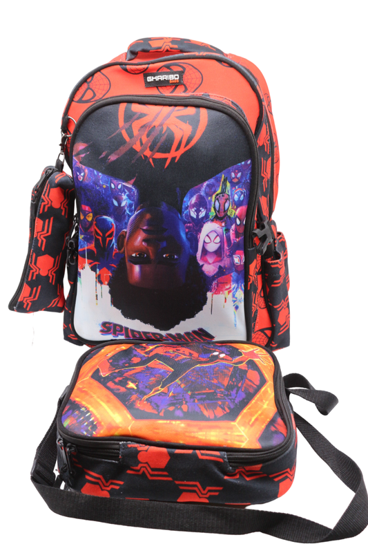 School backpack with lunch bag Size 17 model 32 SpiderMan1 orange