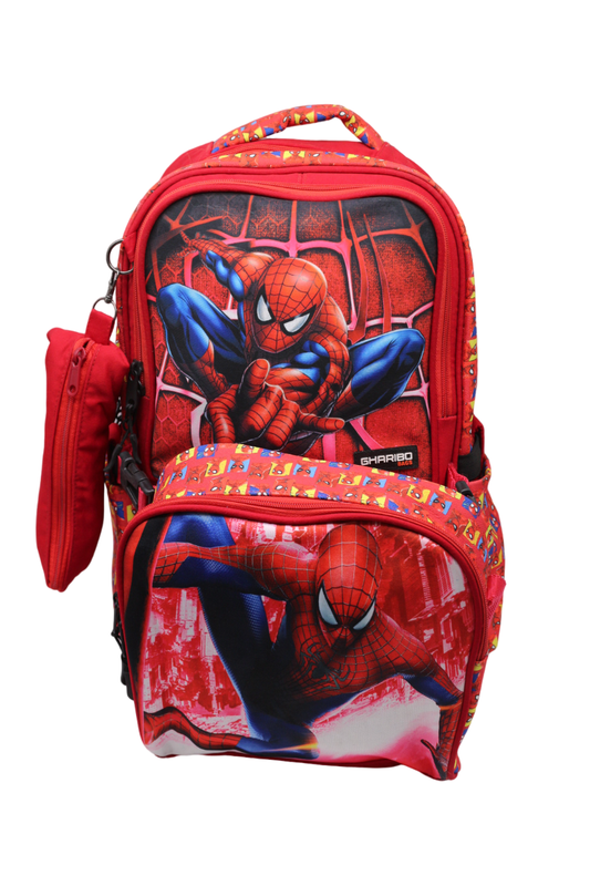 School backpack with lunch bag Size 17 model 26 SpiderMan red