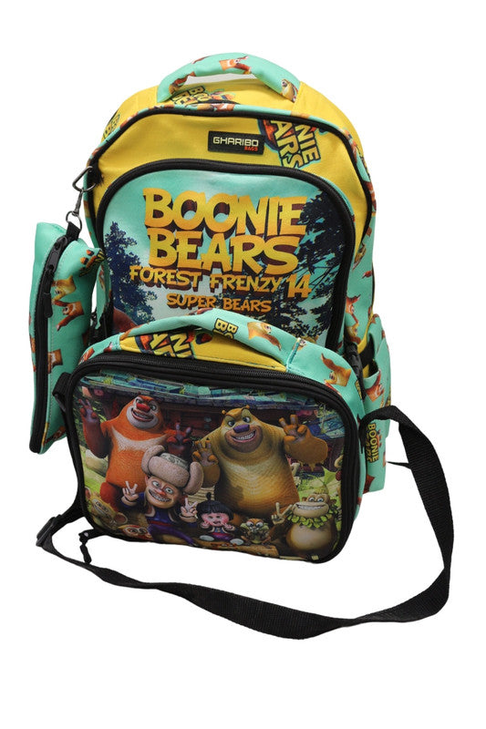 School backpack with lunchbag Size 17 model 32 Boonie Bears yellow