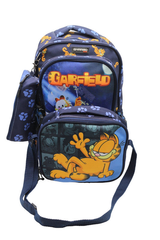 School backpack with lunch bag Size 17 model 32 Garfield navy