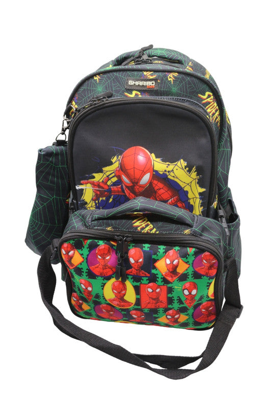 School backpack with lunchbag Size 17 model 32 SpiderMan2 black