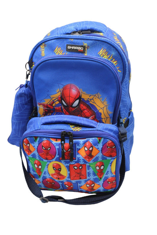 School backpack with lunchbag Size 17 model 32 SpiderMan2 blue