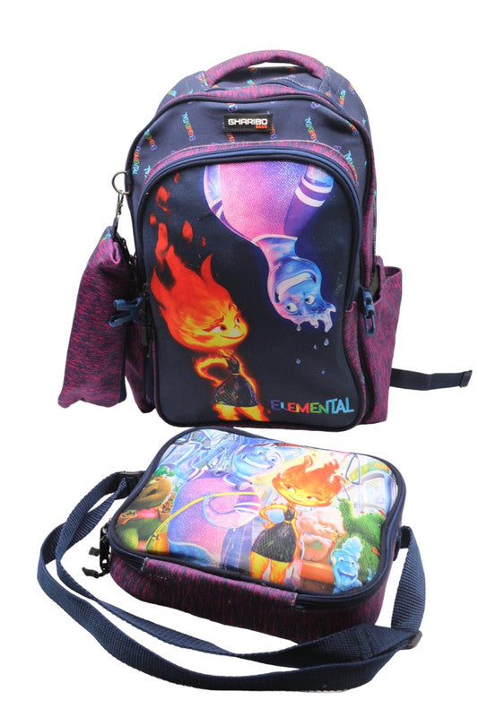 School backpack with lunchbag Size 17 model 32 Elemental purple