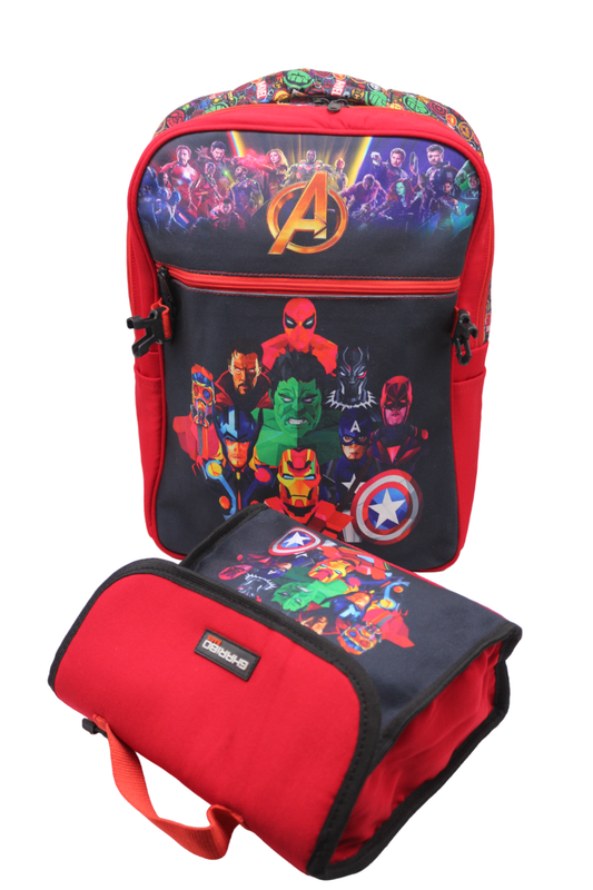 School backpack with lunch bag Size 17 model 33 Avengers red