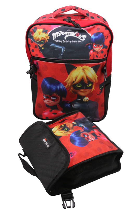 School backpack with lunch bag Size 17 model 33 Miraculous black