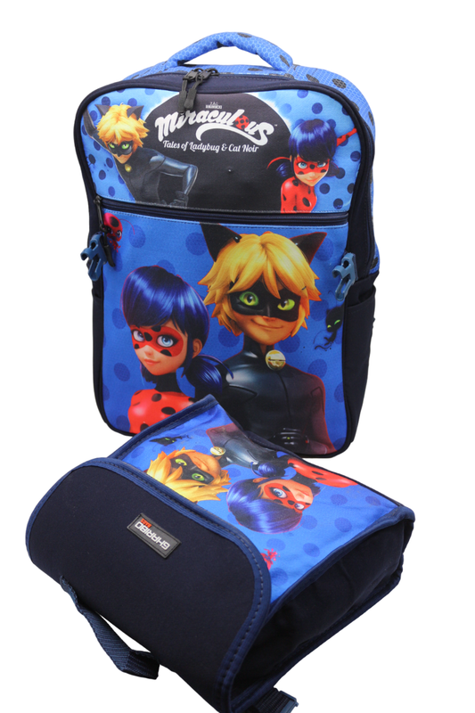 School backpack with lunch bag Size 17 model 33 Miraculous navy