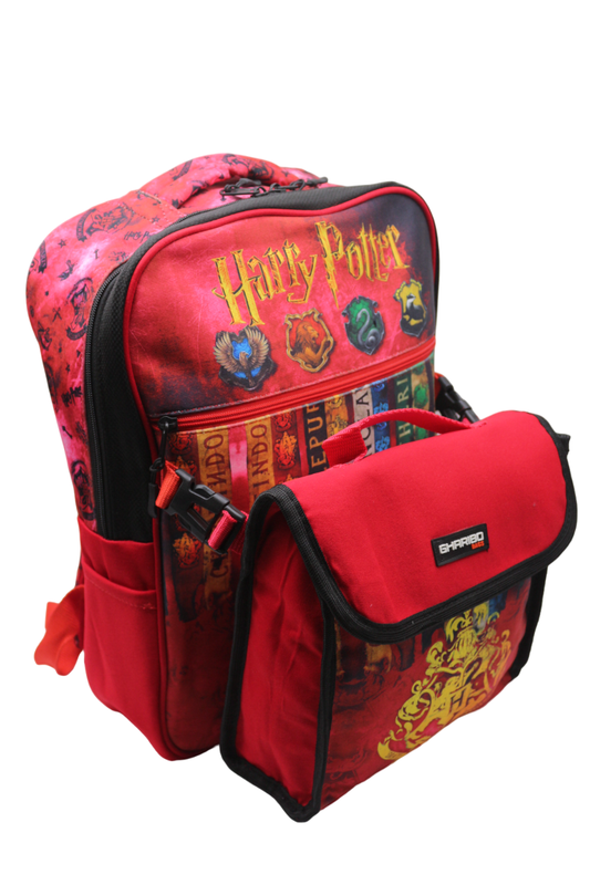 School backpack with lunchbag Size 17 model 33 Harry Poter red