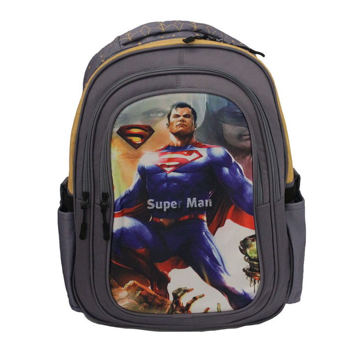 School backpack model 10 SuperMan gray