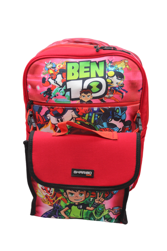 School backpack with lunch bag Size 17 model 33 Ben 10 red