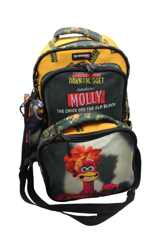 School backpack with lunchbag Size 17 model 32 Chicken Run yellow