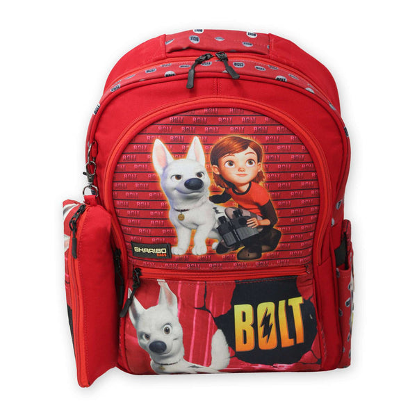 School backpack model 16 bolt red