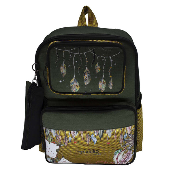 School backpack model 22 feathers yellow