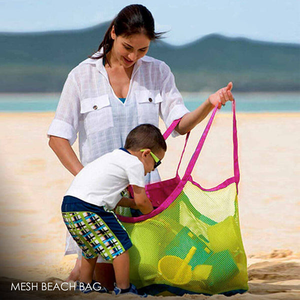 Mesh Beach Bag Black x Blue