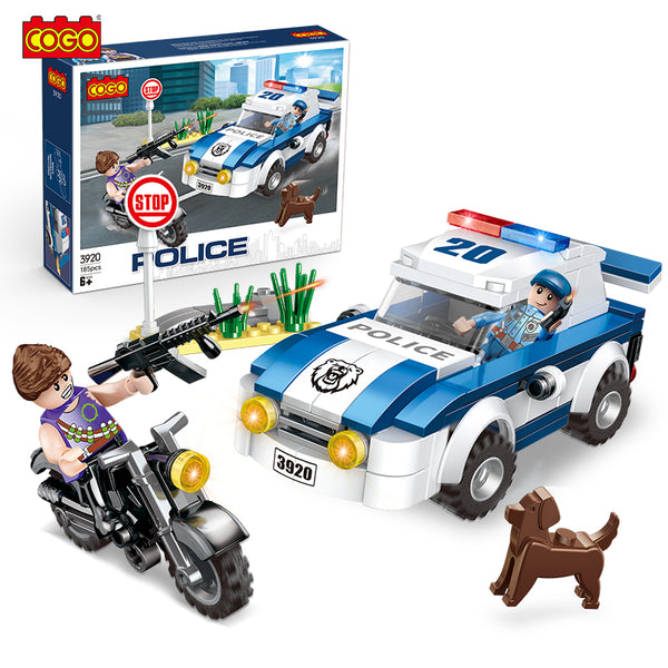 Cogo 185 Pcs Educational Building Blocks Police Station Plastic Brick Building 