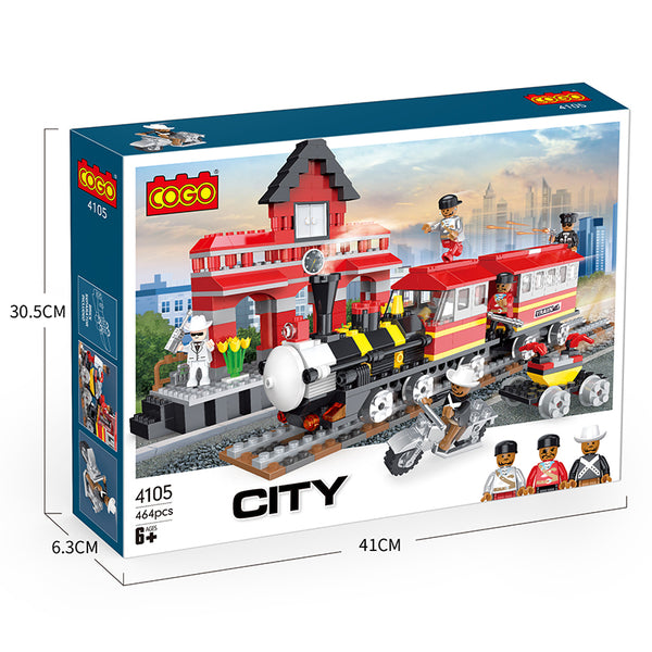 Cogo Train Station City Series 3D Assemble Model Learning City Building 