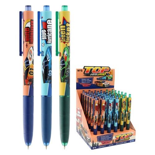 <p>
The M&G Chenguang Ballpoint Pen Top Speed 0.5 mm - Blue - 1pcs -No:ABPH5971 is a great writing tool for any occasion. It is made of high-quality materials and features a rubberized grip for a comfortable hold. The body of the pen is made of plastic and it comes with a clip for easy carrying. The pen refill is blue, and the trace width is 0.5 mm. This pen is part of the M&G Top Speed Collection and provides great writing performance with its smooth writing action. It is perfect for everyday use and great