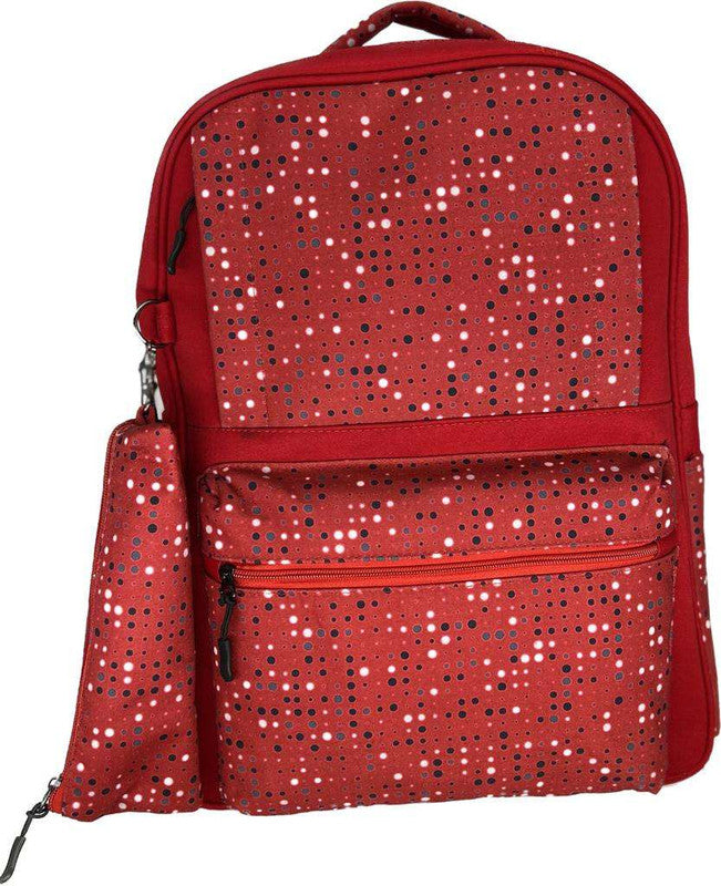 School backpack model 23 dots red