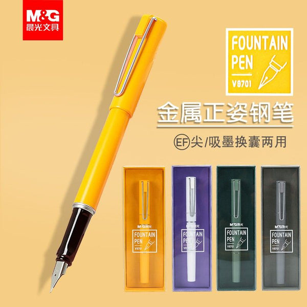 <p>
This Chenguang Metal Fountain Pen is the perfect choice for students who are looking for a reliable and stylish writing tool. It is made of high quality materials, and features a stainless steel nib that is anti-wear and corrosion resistant, so you can be sure your writing will stay smooth and consistent. The pen also features a two-section holding design that is non-slip and easy to use, as well as a metal pen clip that makes it easy to carry around. The 2-in-1 Ink System allows you to use both a rotar