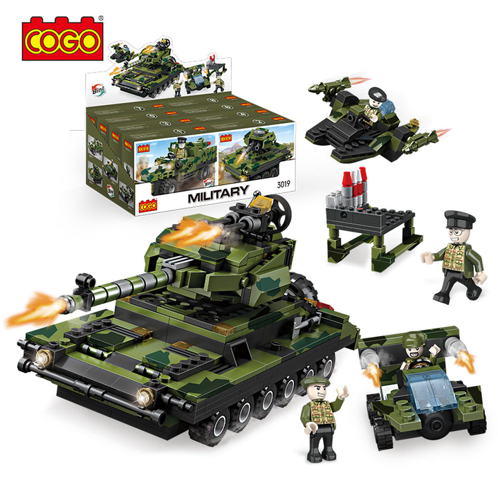 Cogo Build Block 8 In 1 Military Brick Educational Plastic Building Blocks Set