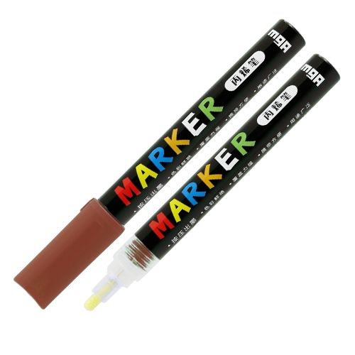 <p> 

The M&G Brown Red Acrylic Marker 2mm No: ZPLN6570KJ is an excellent tool for all your decorative and creative needs. It is made from high quality 0.5mm full needle tube pen tip, and comes with a tip width of 2 mm. This marker is suitable for painting on a variety of surfaces, such as stone, ceramics, porcelain, glass, wood, textiles, canvas, metal, wood, plastic, polymer clay, etc. The highly pigmented acrylic ink of the marker dries quickly to create a durable and shiny surface on both light and dark