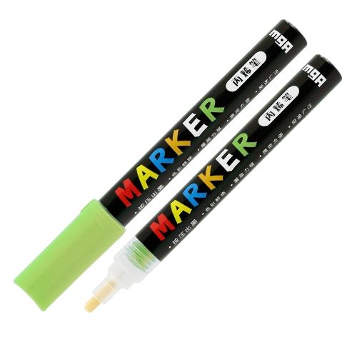 <p>

M&G Yellow Green Acrylic Marker 2mm No: ZPLN657073 is a high quality, full needle tube pen tip marker with a tip width of 2 mm. This decorative marker is made from highly pigmented acrylic ink that dries quickly, creating a durable and shiny surface on both light and dark surfaces. The ink is also resistant to water, fading and abrasion. The pen is easy to carry, with a volume of 12 ml. It can be used on various materials such as canvas, paper, glass, wood, ceramics, fabric, plastic, metal, coffee and 