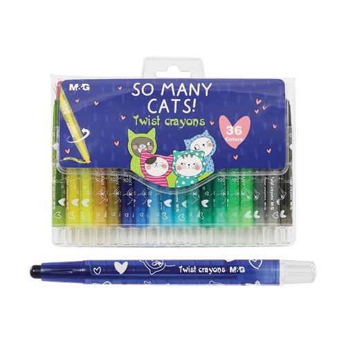 <p>

Chenguang Pull-out waxes So Many Cats, set of 24 pcs - No:AGMX4337 is a great choice for those looking for a fun, playful way to add color to their artwork. The waxes are made of high quality material that is resistant to breakage and is sure to last for a long time. The pencil diameter is 5 mm and comes with a swivel mechanism so no grating is required. The intense colors will surely stand out and add an extra flair to your artwork. The waxes come in a practical plastic case and have a set of 24 piece