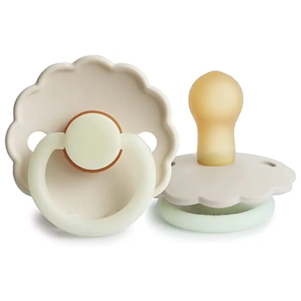 Frigg Daisy Night Latex Pacifier - 0-6 Months - Cream Night