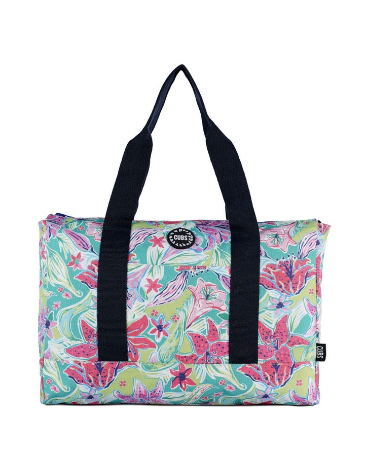 Cubs Flowers and Pink Women Double Faced Tote Bag