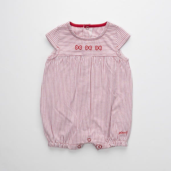 Pompelo Striped Short Sleeves Overalls for Girls