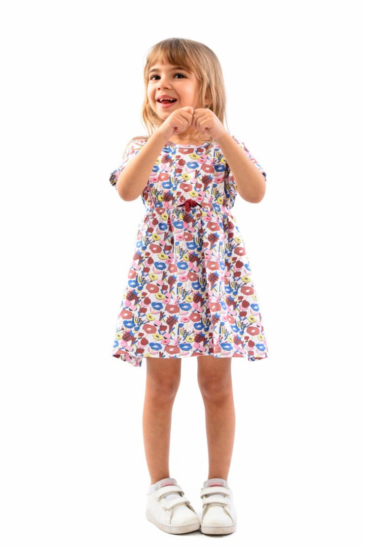 Junior Flowers White Girls Dress