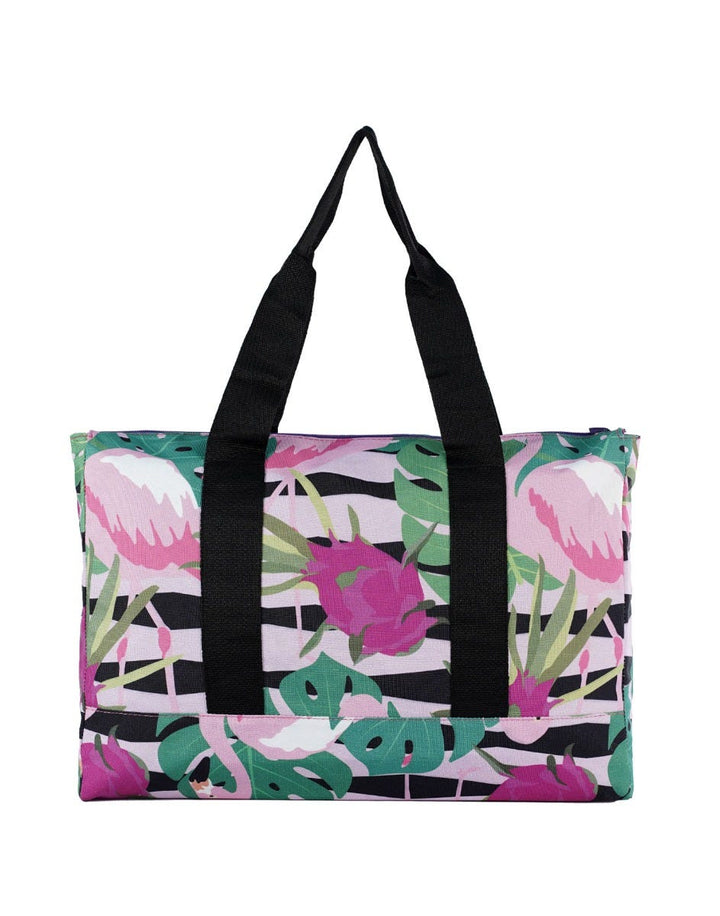 Cubs Flamingos and Purple Women Double Faced Tote Bag