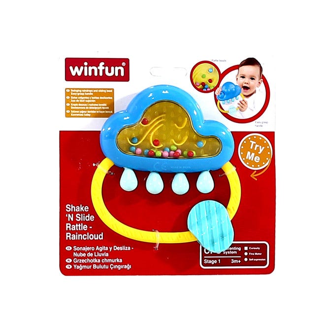 WinFun Shake 'N Slide Rattle Toy - Raincloud