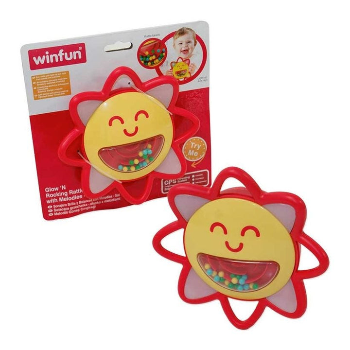 WinFun Glow 'N Rocking Rattle with Melodies - Sun