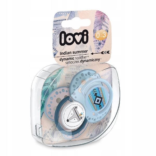 Lovi Indian Summer Pacifier with Dynamic Teat, 0-3 Months - 2 Pieces