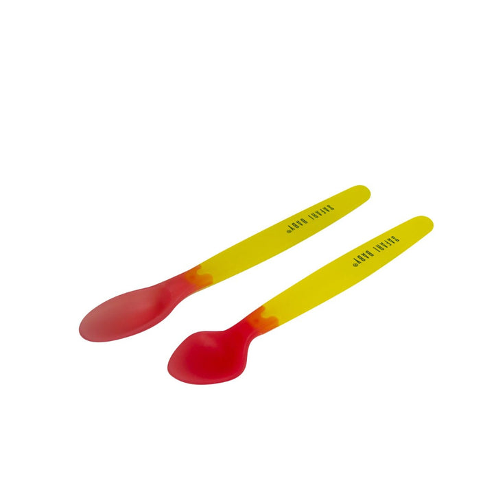 Safari Baby Color Changing Spoon Set | Yellow | 2 Pieces