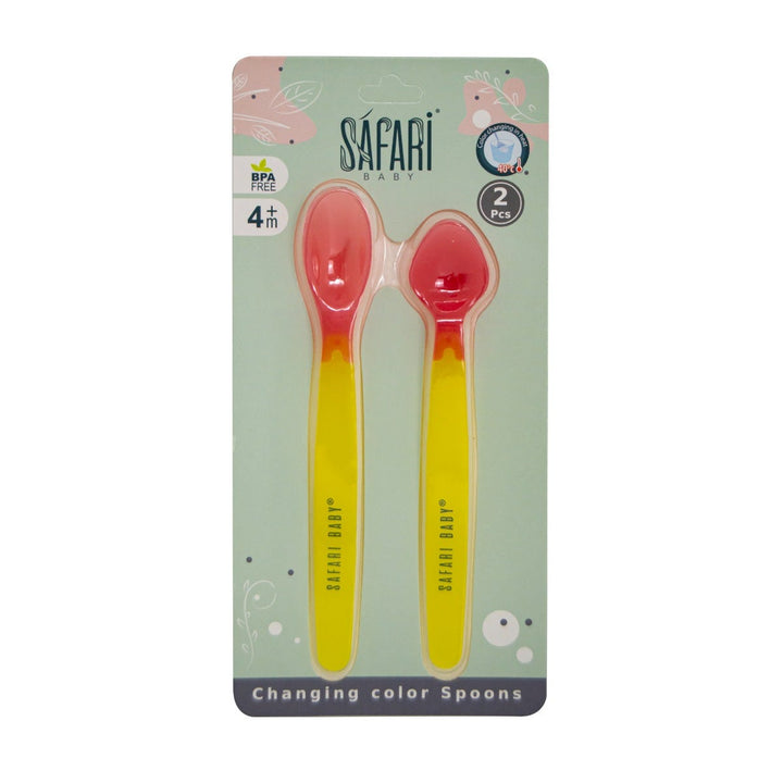 Safari Baby Color Changing Spoon Set | Yellow | 2 Pieces