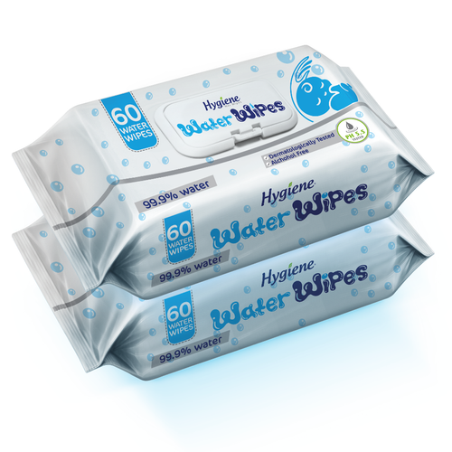 WaterWipes Plastic-Free Original Baby Wipes, 99.9% Water Based Wipes,  Unscented & Hypoallergenic for Sensitive Skin, 180 Count (3 packs),  Packaging