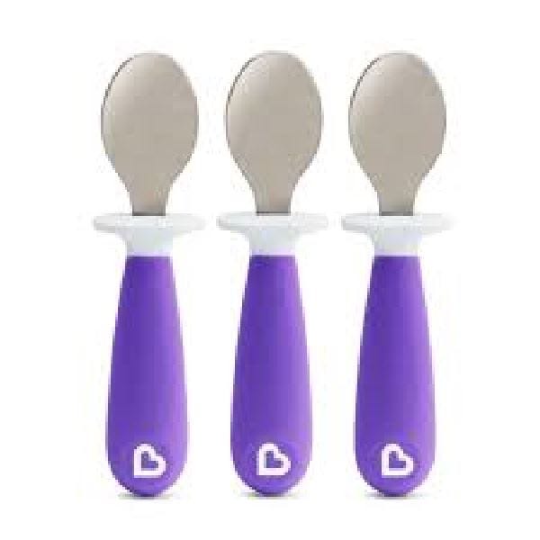 Munchkin Raise Toddler Spoons, Set of 3 - Purple