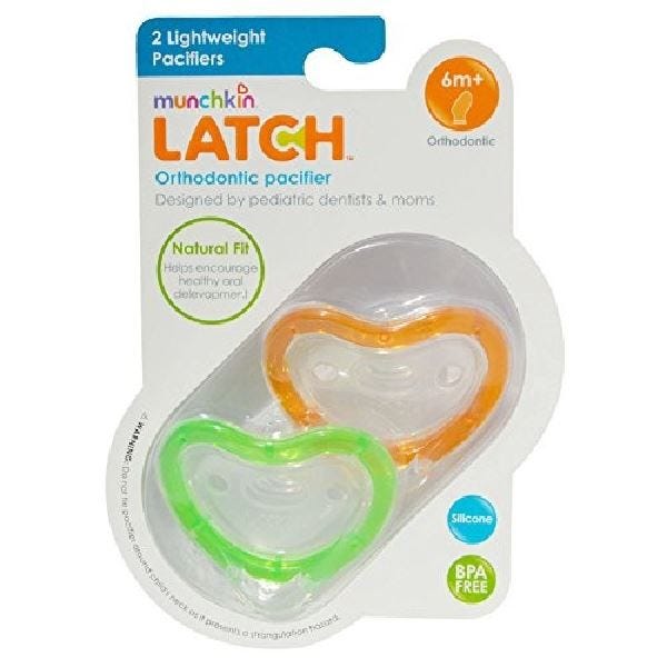 Munchkin Latch Natural Shaped Lightweight Pacifier, 6+ Months - 2 Pieces