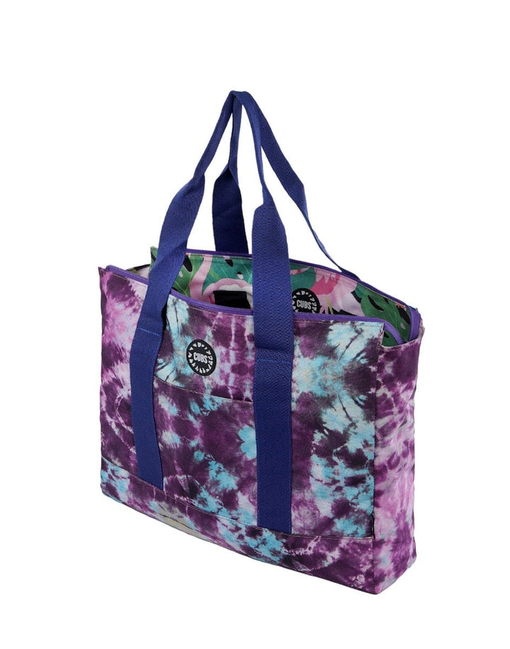 Cubs Flamingos and Purple Women Double Faced Tote Bag