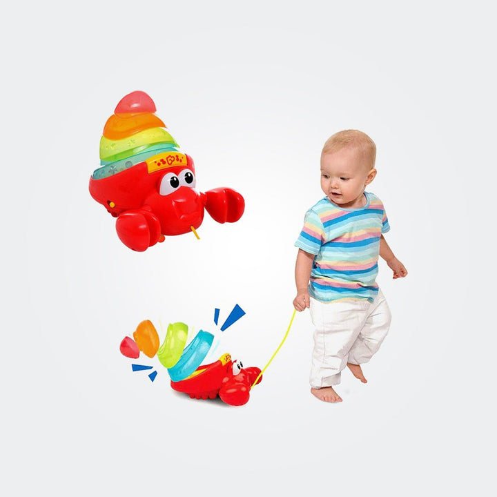 WinFun Pull Along Crab Stacker Baby Toy